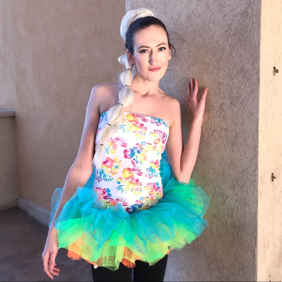No Boundaries Tops - Colorful Floral Strapless Top